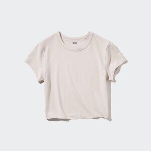 Uniqlo Airism Cropped Short Sleeve T-Shirt – Natural, Women's M